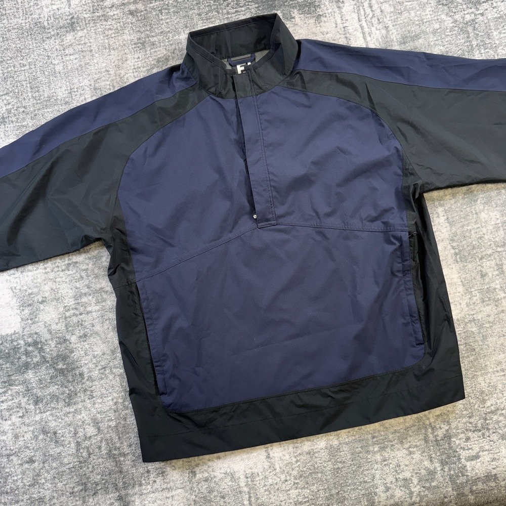 FootJoy Jacket Mens XL Navy DryJoys Waterproof 1/4 Zip Golf Pullover Taped Seams
